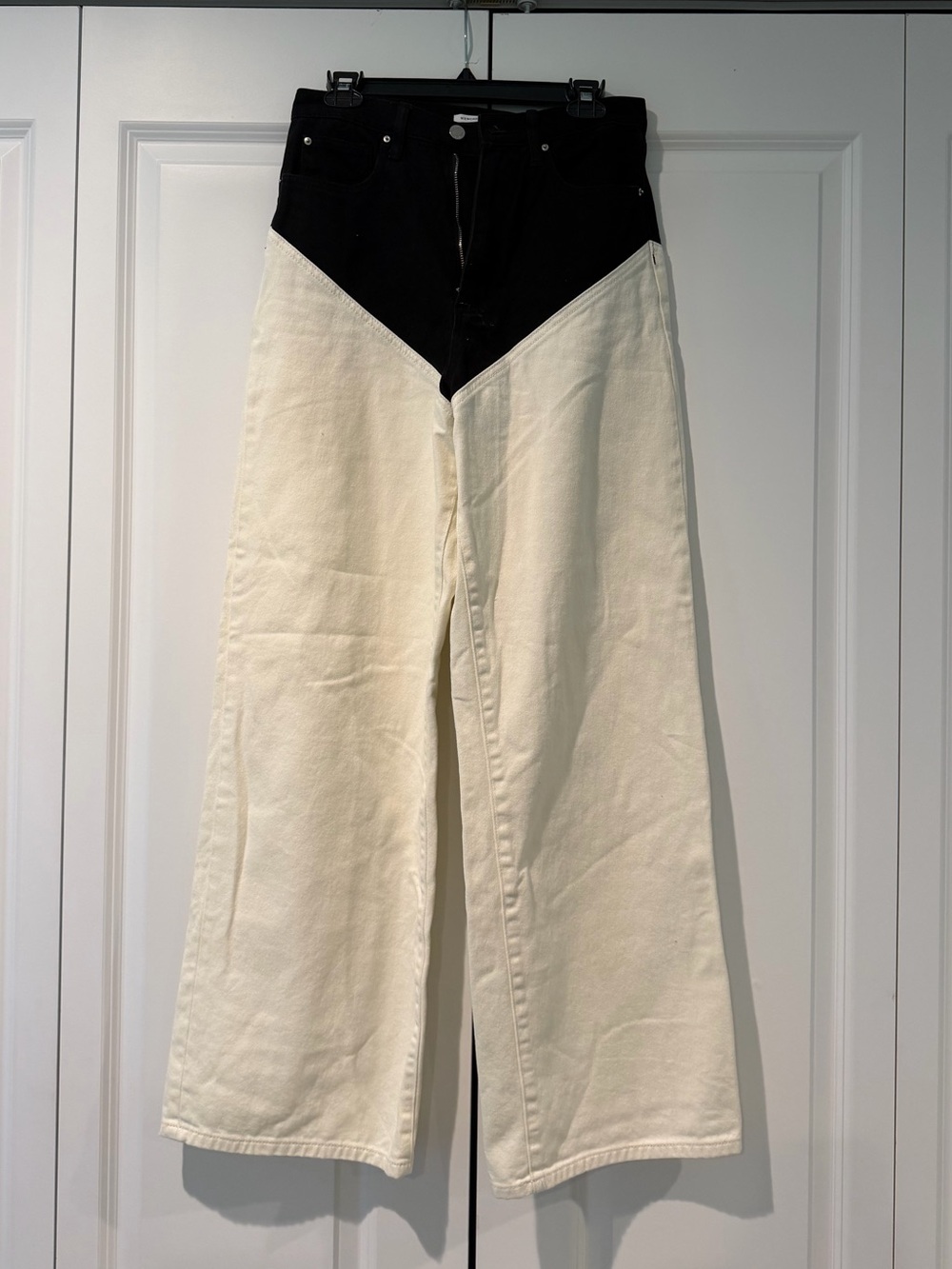 WeWoreWhat Black & Ivory Chap Jeans